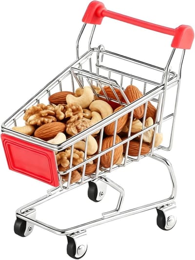 Miniatuur Winkelwagen - Poppenhuis Decoratie - Rollenspel - Roestvrij Staal - 24 x 165 x 10 cm