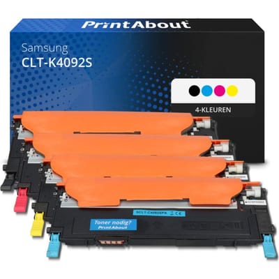 PrintAbout huismerk Toner CLT-K4092S (SU138A) 4-kleuren Multipack Geschikt voor Samsung