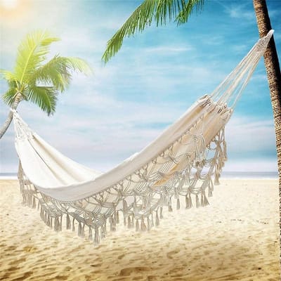 Macrame Hangmat - Franje Hangmat - Buiten Ontspannen - Handgemaakt Design - 300x150cm