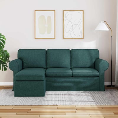 vidaXL - Bank - Donkergroen - 195 - x - 138 - x - 80 - cm - Stof