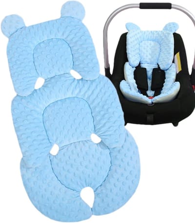 Kinderwagen Liner - Wandelwagen Mat - Comfortabel Reizen - Dubbelzijdig Seizoensgebruik - 67 x 38 cm - Blauw