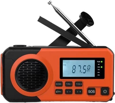 Radio op zonne-energie, AM/FM-radio voor buiten, waterdicht, met zaklamp, draagbaar, voor op reis