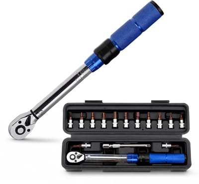 Fiets momentsleutels - 1/4" 2-24 Nm-aandrijving momentsleutel - Fietsgereedschap - Momentsleutel Set - Draaimomentsleutel - inclusief inbussleutels, Torx-doppen en verlengstuk