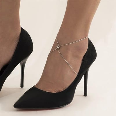 Ingemark Simple réglable serpent os chaîne cheville bracelets pour femme filles été plage mince lien femme pieds nus bijoux argenté