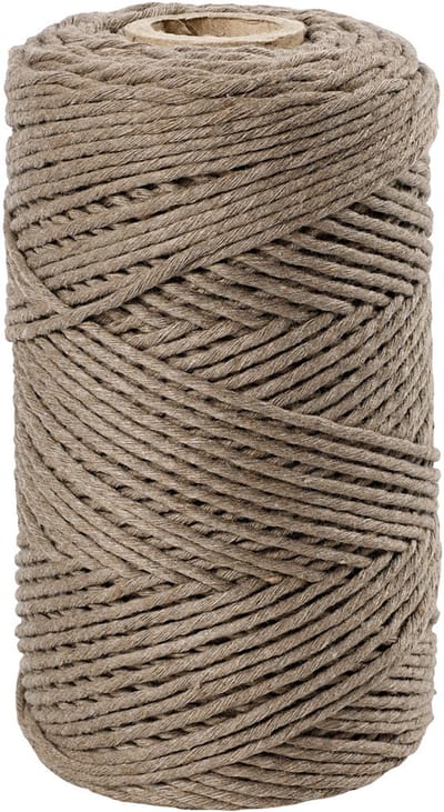 Macramé Koord, L: 198 M, d 2 mm, lichtbruin, 330 gr/ 1 rol