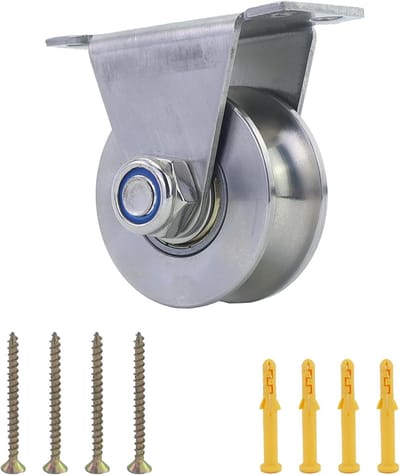 Katrol Rolwiel - Touw Katrol - Zware Lasten - Roestvrij Staal - 48 mm - Zilver