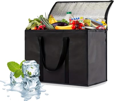 koeltas, 35 liter, opvouwbaar, picknicktas, lunchtas, groot, koelbox auto, ijstas, lunchtas, thermotas, duurzaam, voor picknick, auto, levensmiddelentransport, camping, BBQ, reizen