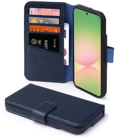 MobyDefend Hoesje - Geschikt voor Samsung Galaxy A36 / Samsung Galaxy A56 - Luxe Leren Wallet Bookcase - Blauw