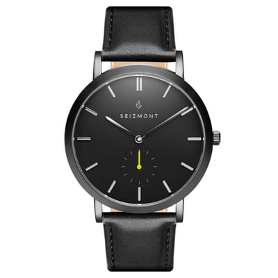 Aether Ivano Minimalistisch Zwart & Geel Horloge