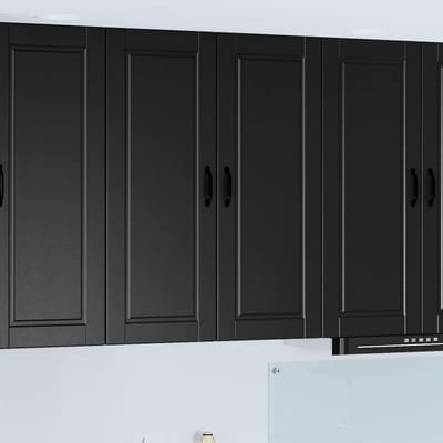 vidaXL - Wandkast - PORTO - Zwart - 80 - x - 31 - x - 100 - cm - Bewerkt - hout