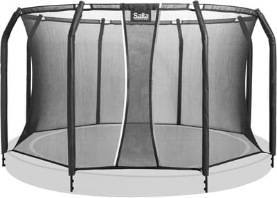 Veiligheidsnet Trampoline - Springnet Randbescherming - Buiten Spelen - Zelfsluitende Ingang - 251 cm Diameter - Zwart