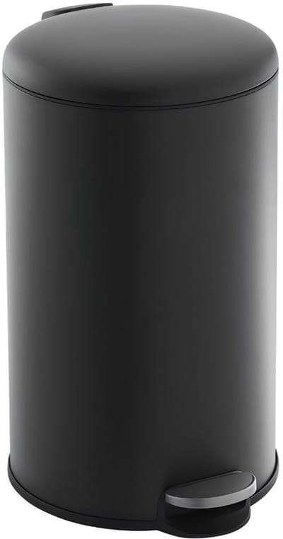 JCP® Prullenbak 50 liter - Vingerafdrukbestendig - Met Pedaal en Deksel voor De Badkamer - Zwart - 36cm x 36cm x 60cm