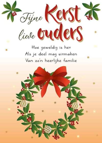 Kaart - Kerst - Intense - Fijne kerst lieve ouders - KIR06-B