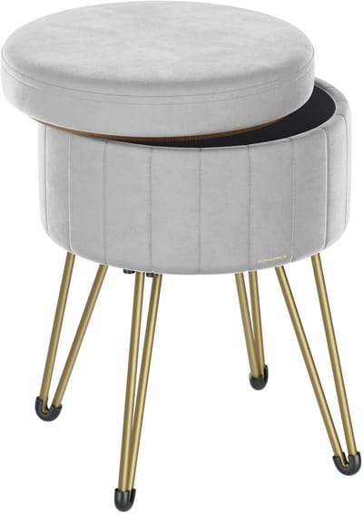 Kruk - Voetenbank - Schoenenkruk - Opbergruimte - Organizers - 39 cm x 44,4 cm - Donkergrijs