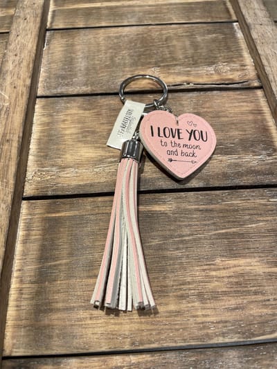 Sleutelhanger Tassel I Love You Roze