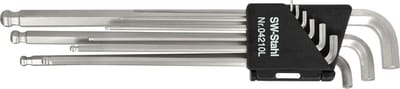 SW-Stahl 04210SB Stiftsleutelset, binnenzeskant, kogelkop, 1,5-10 mm, smal, 9-delig