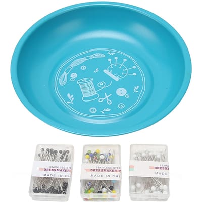 Cendrier Bol Magnétique avec 150 Aiguilles à Perles Sûr Acier Inoxydable 430 Porte-Aiguilles à Coudre pour Point de Croix Broderie Green vert