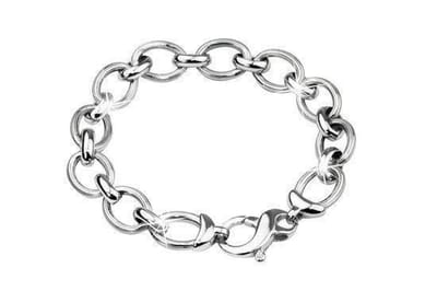 Di Lusso Luxe sterling zilveren schakelarmband met veeroog