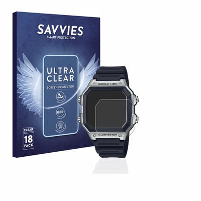 Savvies - Screenprotector voor Casio AE-1200WH - Folie Beschermfolie transparant 18 Stuks