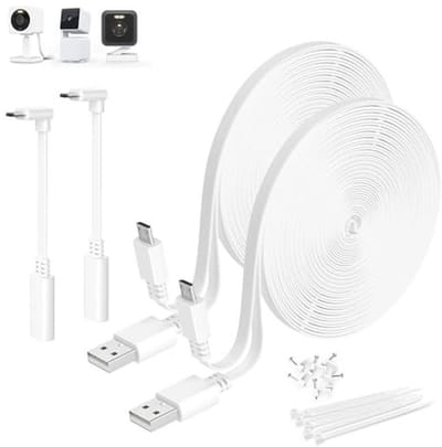Micro USB-kabels voor Beveiligingscamera's - 20ft L-vormige Oplossingen voor Buiten en Binnen