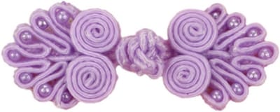 Retro Chinese Frog Knopen met Parels - 10 Paar Sluitingen voor Cheongsam, Shawls en Jassen in Lichtpaars - Perfect voor Naaiprojecten en Modeaccessoires