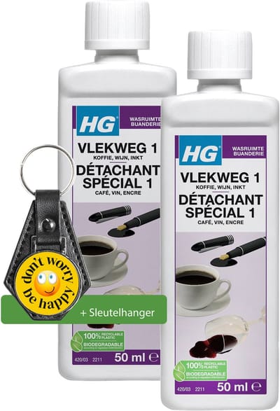 Hg Vlekweg Nr1 - Koffie - Wijn - Inkt - Inclusief sleutelhanger