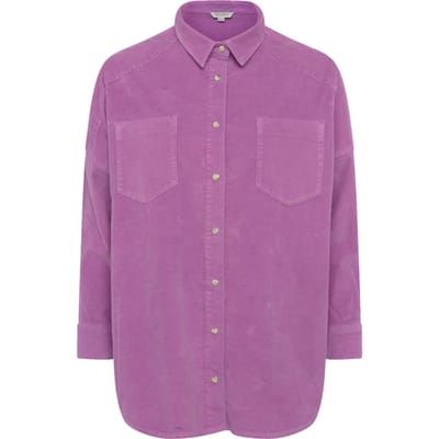 French Connection Paula Micro Cord Shirt Purple Meadow Maat: 12 | Overhemden Outlet | Dames | Paars