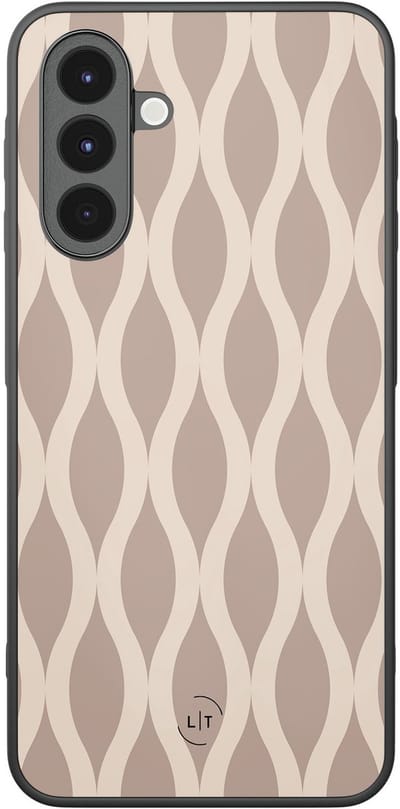 Leuke Telefoonhoesjes - Hoesje geschikt voor Samsung Galaxy A16 - Abstract beige - Backcover zwart - Print / Illustratie - Beige