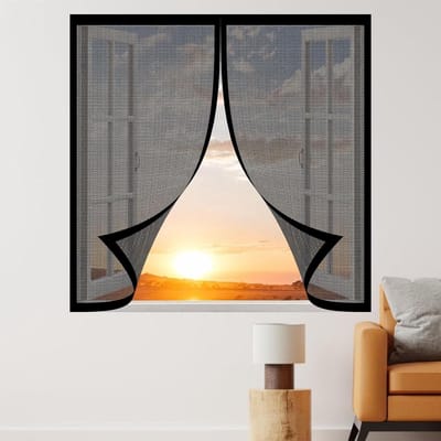 Magnetische Horren - Insectenhor Raam - Insecten Buiten Houden - Zonder Boren - 110 x 175 cm - Zwart