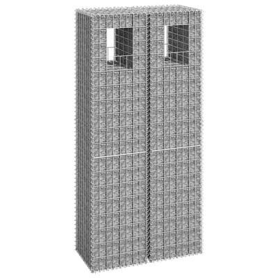 vidaXL - Schanskorf - palen - 2 - st - 40x40x180 - cm - ijzer