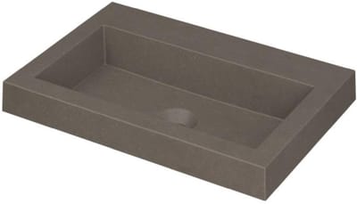 INK Dock Wastafel Quartz Zonder Kraangat - 600x400x60 mm - Quartz Beton