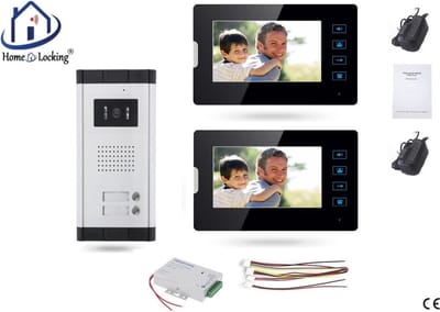 Home-Locking complete deur intercom/videofoon met 1 binnen panelen en elektro box 12VDC voor aansluiting elektrisch slot.DT-1478-1E-2