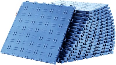 Allero Vloertegels - Garagevloer - 50 Stuks - In Elkaar Te Klikken - Blauw - Rubberen Vloertegels - Antislip - 30,5 x 30,5 cm
