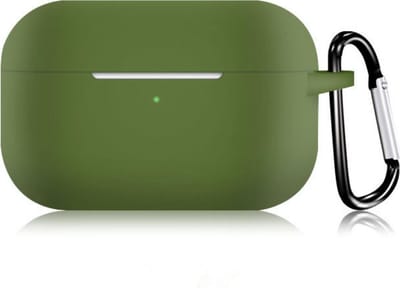 KELERINO. Siliconen Case geschikt voor Apple AirPods Pro - Met Haak - Groen