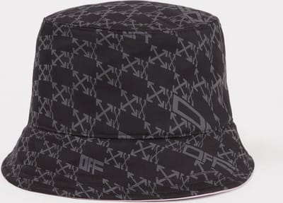 Off-White Warped bucket hoed - Zwart/ Grijs - Paars binnenin - One Size (58cm omtrek)