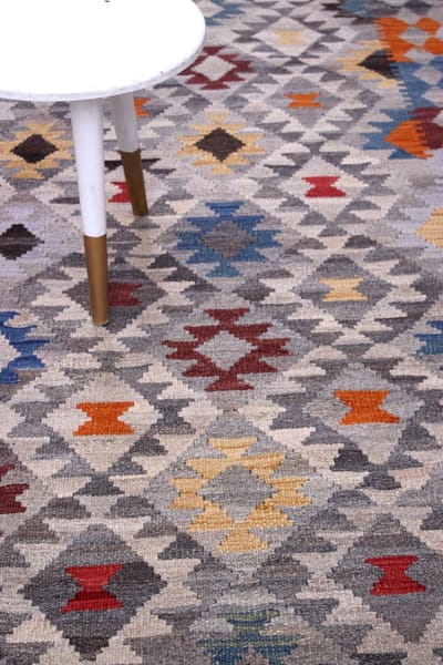 Kleurrijk Tapijt Laagpolig Handgeweven Wollen Vloerkleed - Koho Afghan Kelim 295x200 - 295x200cm- Modern - Woonkamer - Salon - Slaapkamer - Eetkamer