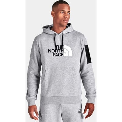 The North Face Logo Woven Pocket Hoodie in Lichtgrijs