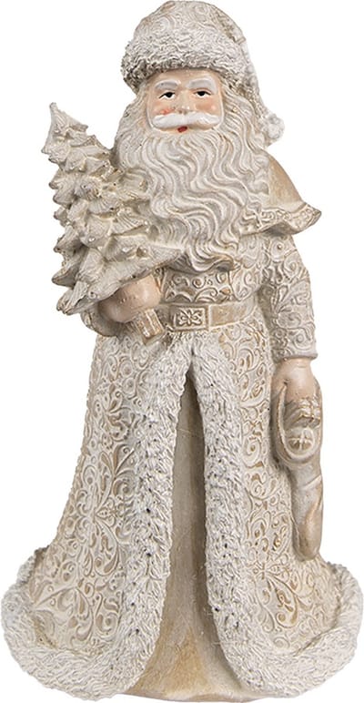 Clayre & Eef Beeld Kerstman 15 cm Goudkleurig Polyresin