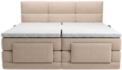 Vente-unique Boxspringbed stof beige 2 x 80 x 200 cm