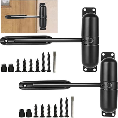 2 stuks veiligheidsveerdeurdrangers 4-1/4 inch automatische deurdranger residentieel, automatische deurdranger verstelbaar sluitdeurscharnier om scharnierende deuren om te zetten in zelfsluitend,