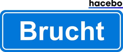 Hacebo - Plaatsnaam Sticker - 29x10 CM - Brucht sticker - Verkeersborden sticker - grappige cadeaus - Brucht