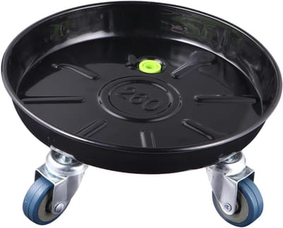 Bloempotstandaard Met Wielen - Plantenroller Basis - Verplaatsen Van Planten - Verdikte Metalen Constructie - 25 Cm Buitendiameter - Zwart
