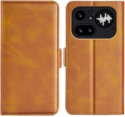 MobyDefend Hoesje - Geschikt voor Nothing Phone (4a) Pro - Luxe Wallet Book Case (Sluiting Zijkant) - Lichtbruin