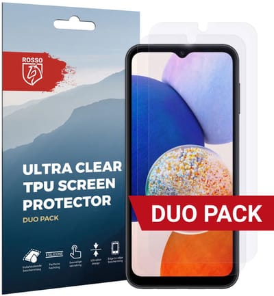 Rosso Screen Protector Ultra Clear Duo Pack Geschikt voor Samsung Galaxy A14 (4G/5G) | TPU Folie | Case Friendly | 2 Stuks