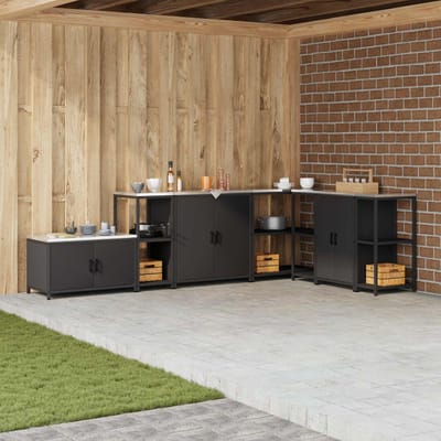 vidaXL - Keukenplankeenheid - HATTEM - Zwart - 40 - x - 50 - x - 92 - cm - Staal