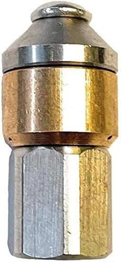 Roterende Spuitmond - Punt Reiniger - Verstoppingen Verwijderen - 3 Achterwaartse Boringen - 1/8 Inch - Zilver