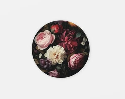 Rond Schilderij - Bloemen - Muurcirkel - Wanddecoratie print op Dibond - 40 cm