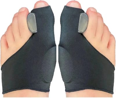 WiseGoods Premium Teencorrector Set - Hallux Valgus - Teenspalk - Teen Brace - Voet Verzorging - Voetverzorging - Zwart - 2stk
