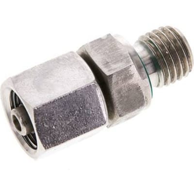 6S & M12x1.5 RVS Rechte Draaidoorvoer Buitendraad 630bar FKM Verstelbaar ISO 8434-1