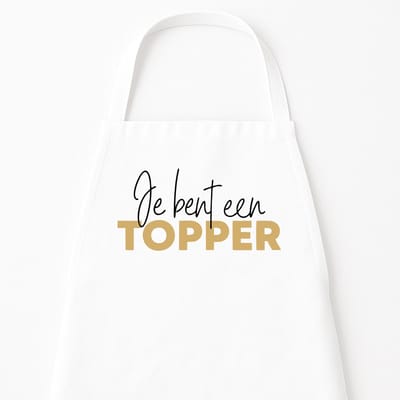 Kerst Keukenschort “Je bent een Topper” | Origineel Kerstcadeau Personeel & Relatiegeschenk | Kerstcadeaus voor Volwassenen